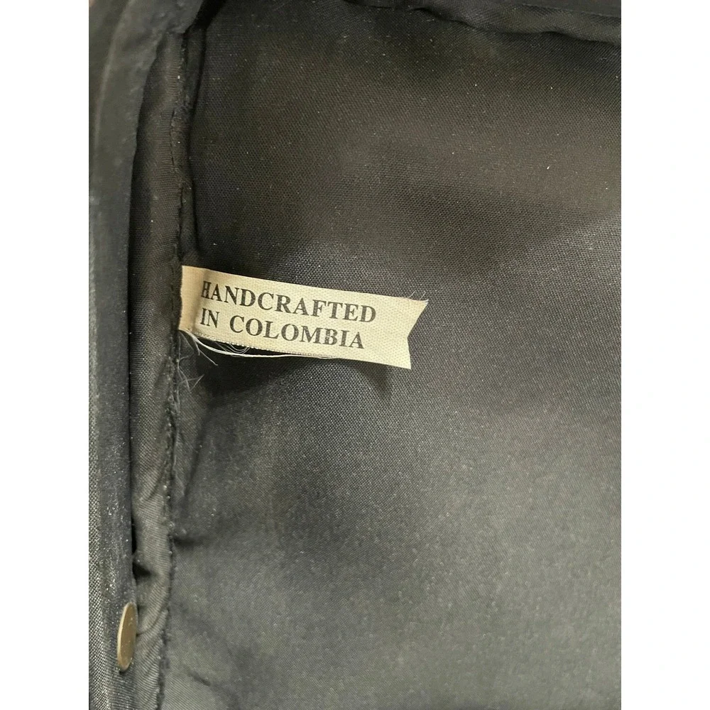 VTG. Brown Leather Messenger Bag Handcrafted in Colombia Multi-Pocket Crossbody